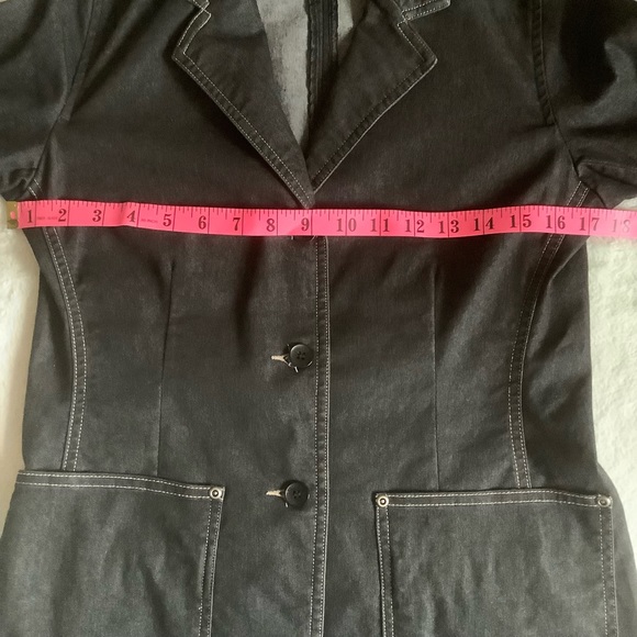 PRIVATE MEMBER WOMENS BLACK BUTTON DOWN JEAN JACKET/ Size Small - Picture 7 of 9